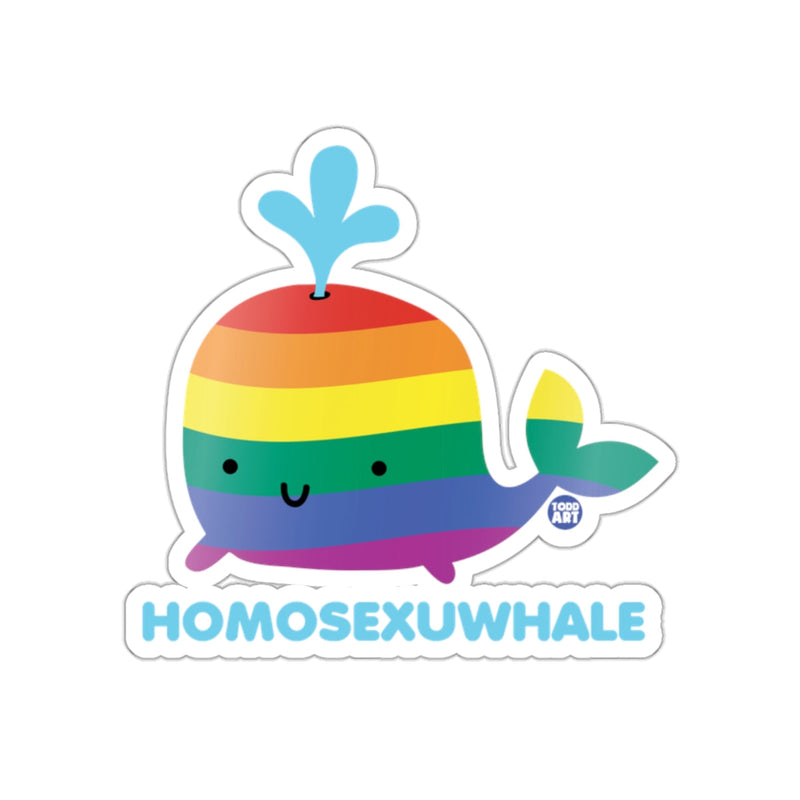 Load image into Gallery viewer, Cute Rainbow Homosexuwhale LGBTQ Pride-Themed Sticker
