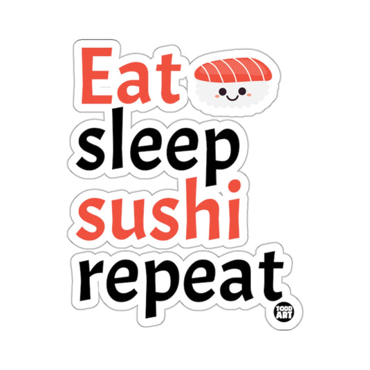 Eat sleep sushi repeat happy sushi character design 