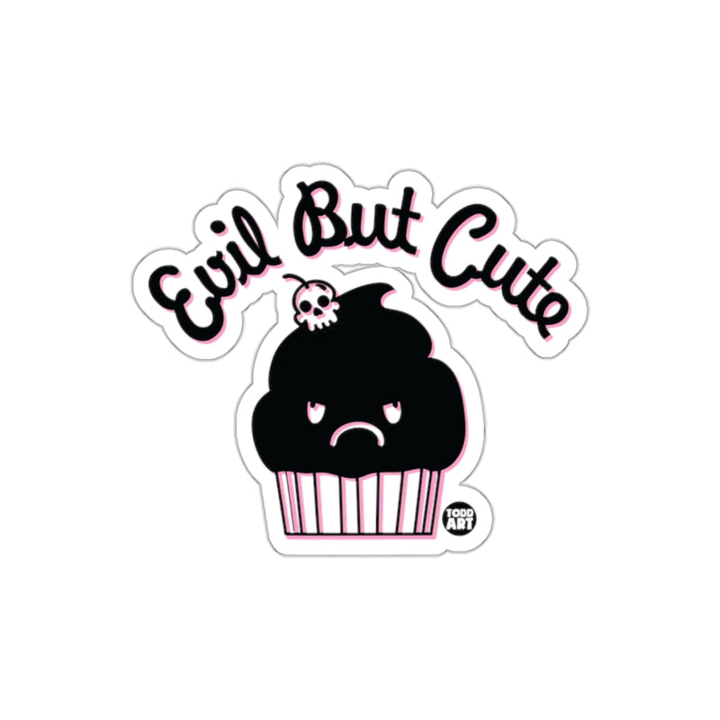 Load image into Gallery viewer, Evil But Cute Skull Cupcake Sticker
