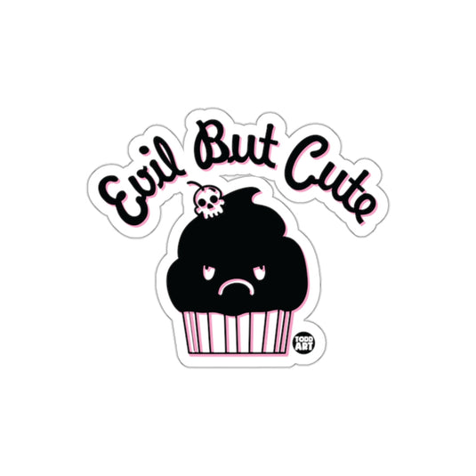 Evil But Cute Skull Cupcake Sticker