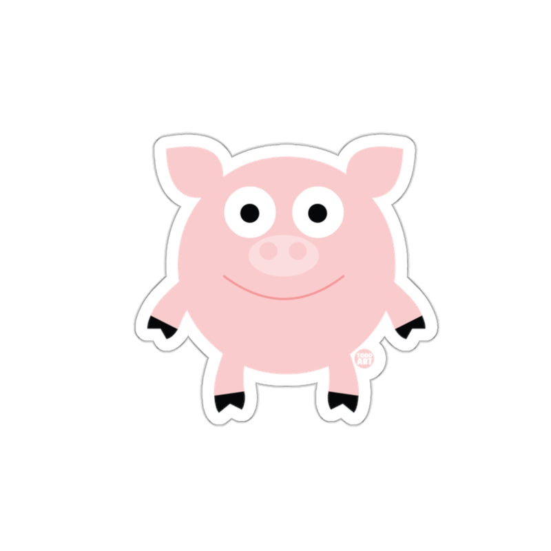 Load image into Gallery viewer, Happy Pink Cartoon Pig with Friendly Smile Sticker
