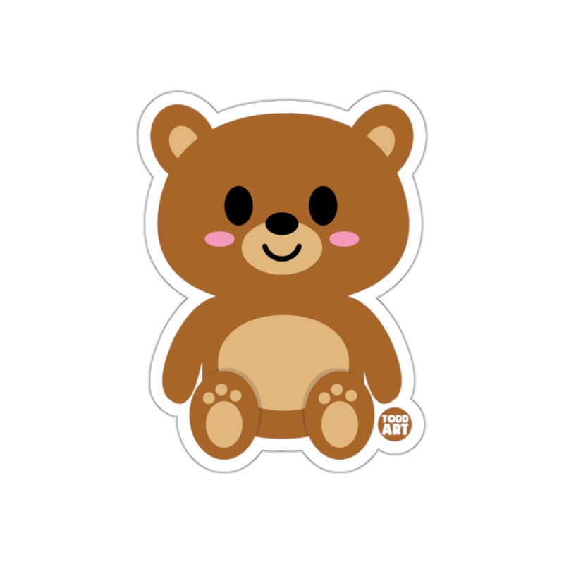Load image into Gallery viewer, Cute Kawaii Brown Bear with Pink Cheeks Sticker
