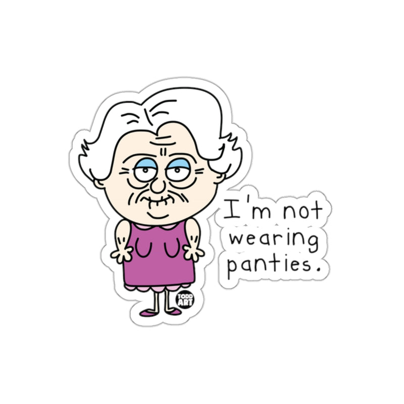 Load image into Gallery viewer, I'm Not Wearing Panties Funny Elderly Woman Sticker
