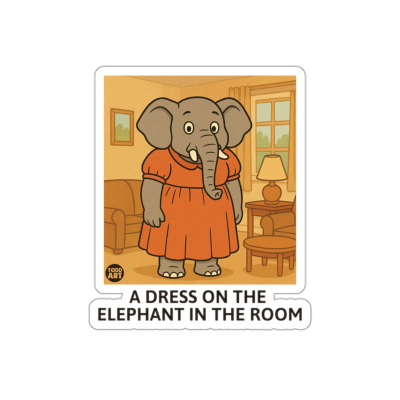 Load image into Gallery viewer, A Dress on the Elephant in the Room Sticker
