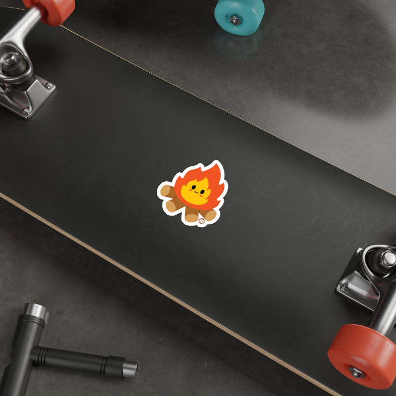 Load image into Gallery viewer, Cute Campfire Character Sticker for Your Skateboard
