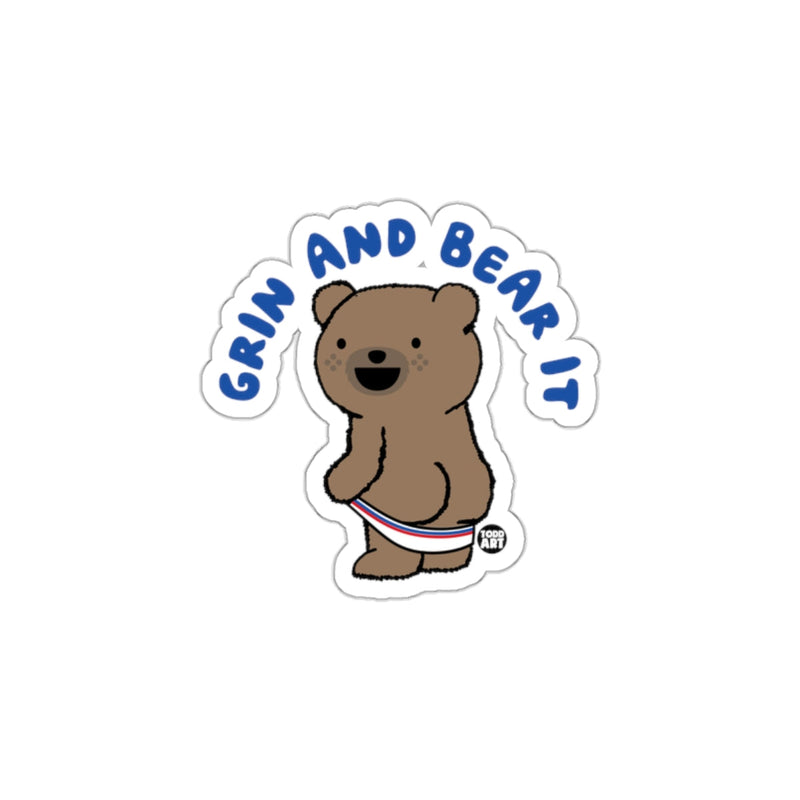 Load image into Gallery viewer, Grin and Bear It Bear Wearing Bandana Sticker

