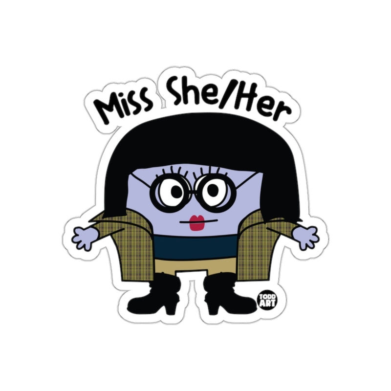Load image into Gallery viewer, Miss She/Her Black Haired Character Sticker
