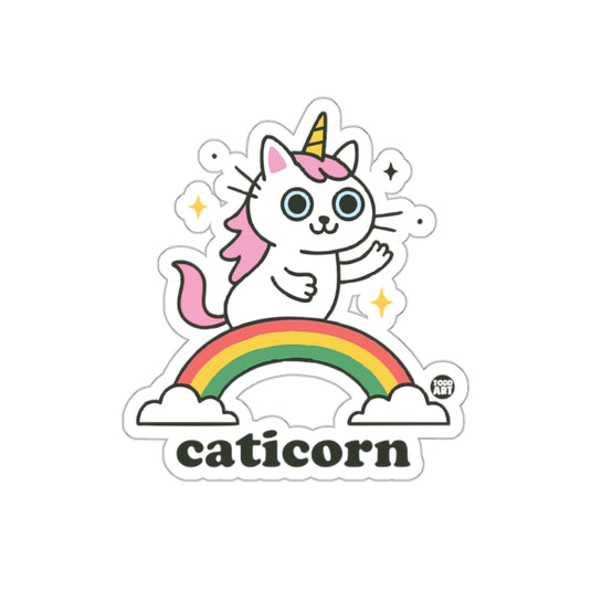 Cute Caticorn Rainbow Sticker for Kids and Teens