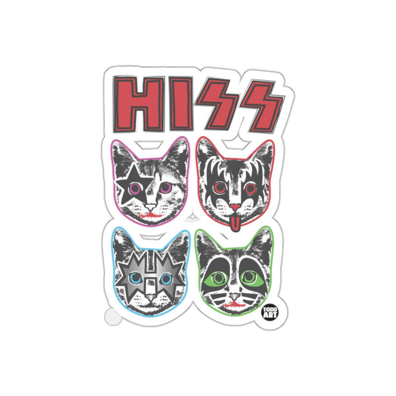 Load image into Gallery viewer, HISS Cat Faces Graphic Vintage Retro Sticker Design
