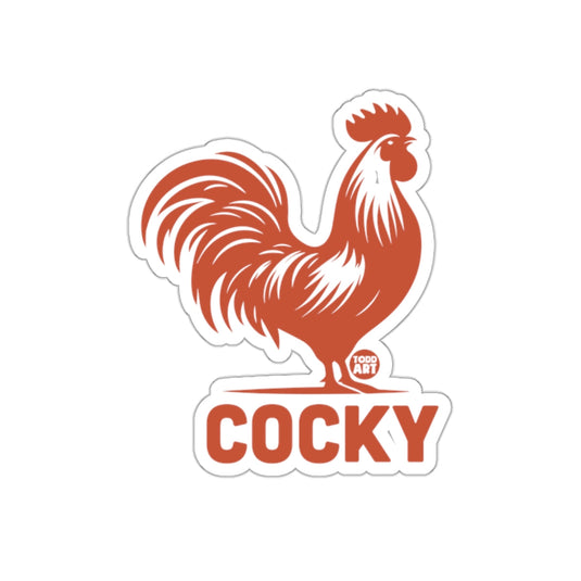 Bold Cocky Rooster Illustration Cocky Sticker