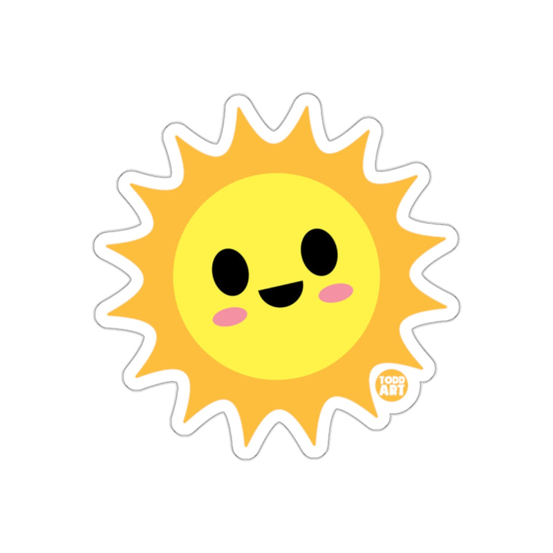 Load image into Gallery viewer, Cute Smiling Sun with Cheeks Sticker Decal
