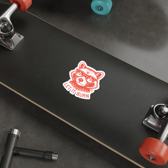Let It Burn Raccoon Sunglasses Cool Design Decal 