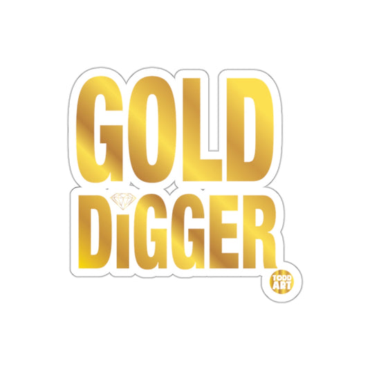 GOLD DiGGER Todd Art Sticker with Diamond and Logo