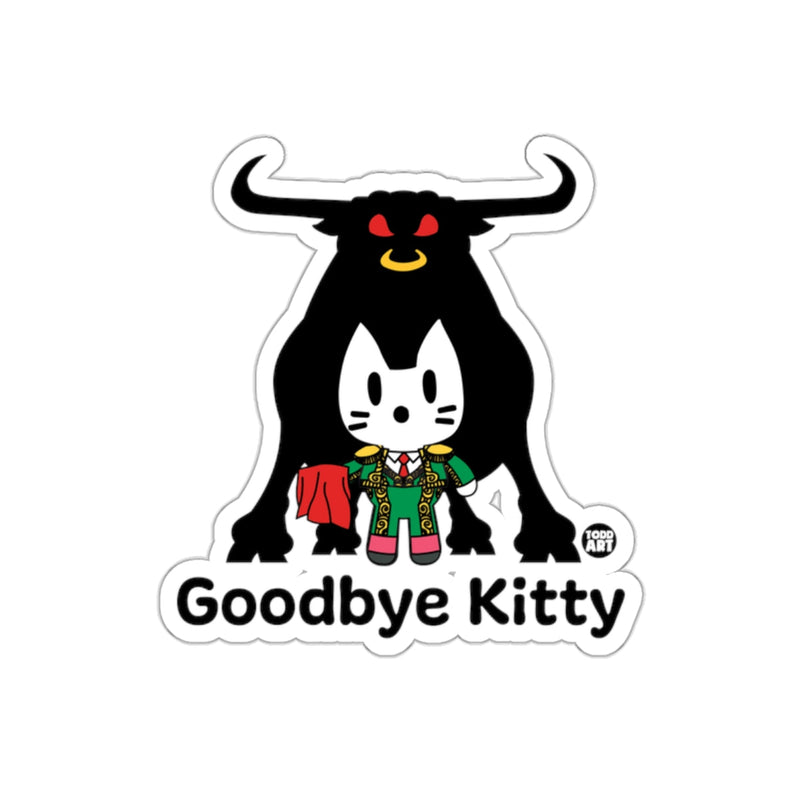 Load image into Gallery viewer, Goodbye Kitty Matador and Bull Cartoon Design Sticker
