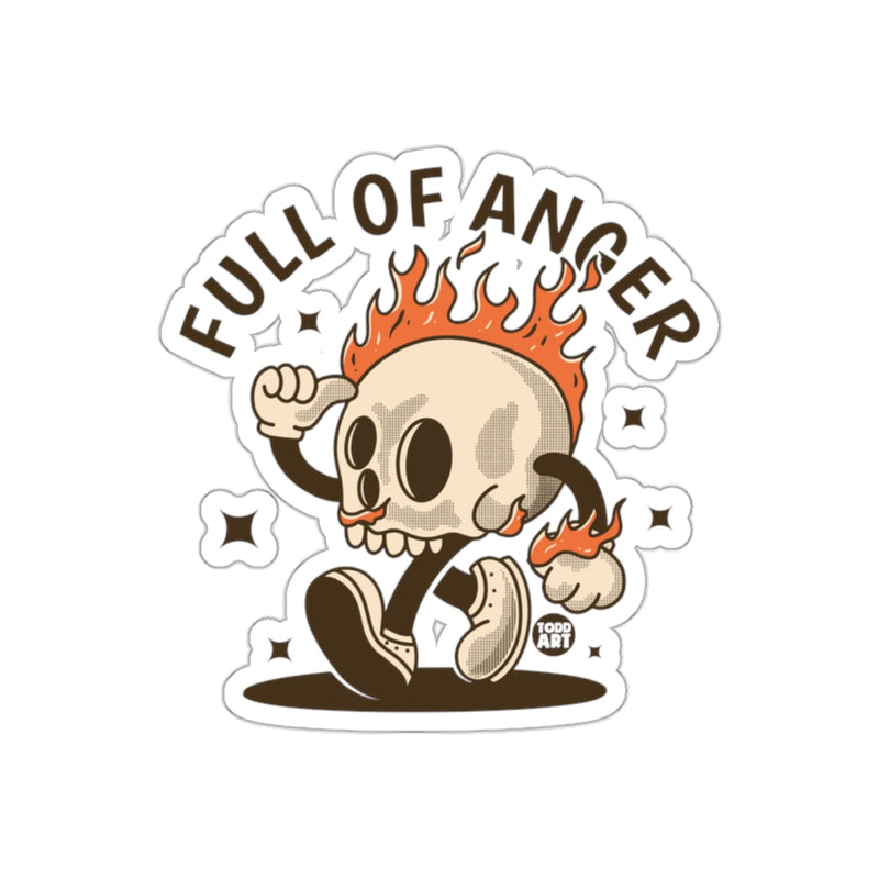Load image into Gallery viewer, Full Of Anger Cartoon Skull With Flames Design sticker
