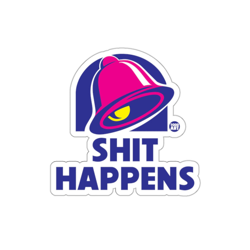Load image into Gallery viewer, Parody Of Taco Bell Logo Shit Happens Design sticker
