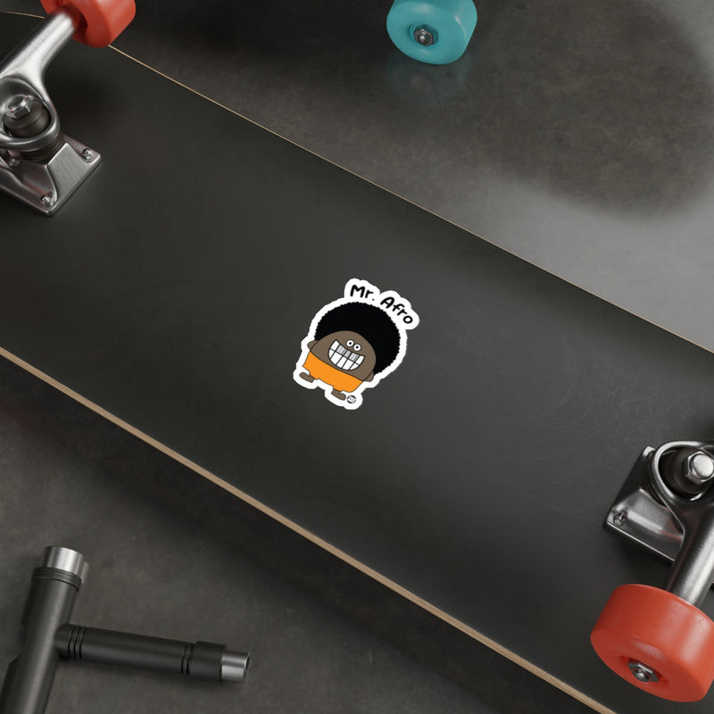 Load image into Gallery viewer, Mr. Afro Character Sticker for Skating Enthusiasts
