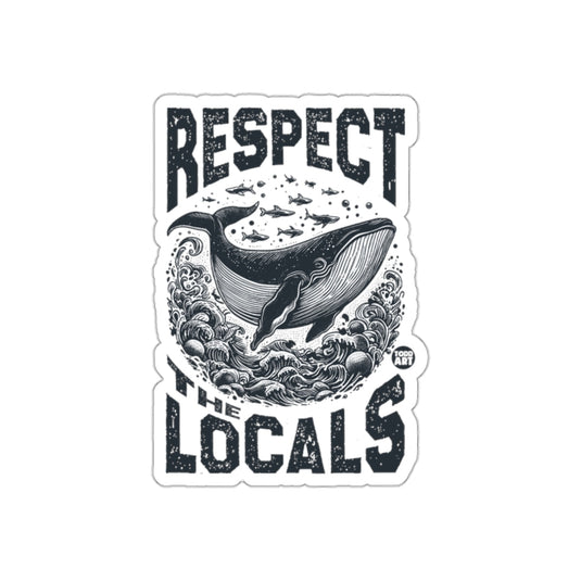 Respect The Locals Whale Illustration Sticker