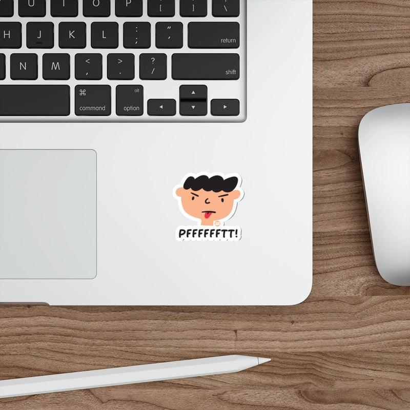 Load image into Gallery viewer, Funny Cartoon Face Sticker with PFFFFFTTT! Text Image
