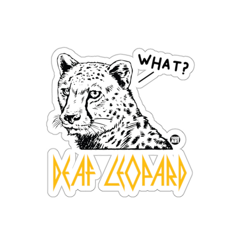 Load image into Gallery viewer, Deaf Leopard What Sticker Fun Animal Design
