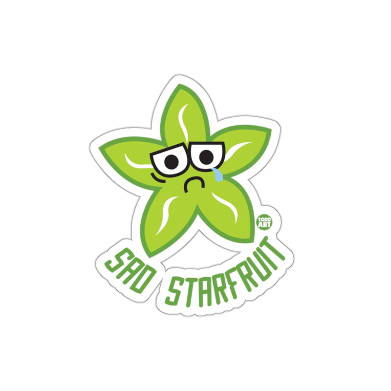 Load image into Gallery viewer, Sad Starfruit Cute Green Kawaii Character Sticker
