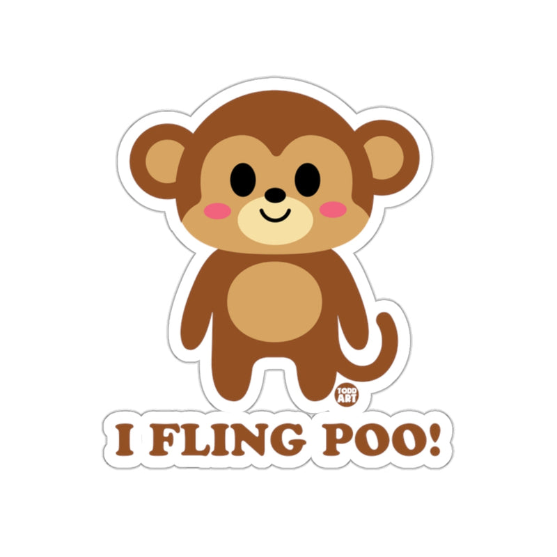 Load image into Gallery viewer, Cute Monkey I Fling Poo Sticker Fun Decal Decor
