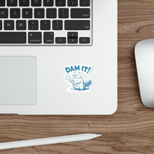 Dam It Beaver Cartoon Humor Vinyl Sticker Decal