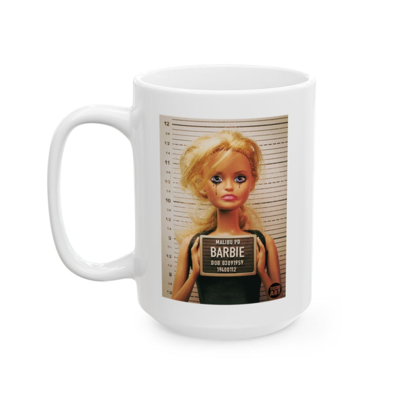 Load image into Gallery viewer, Barbie Mugshot Funny Coffee Mug Unique Gift
