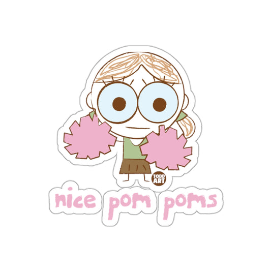 Nice Pom Poms Cheerleader Cartoon Sticker