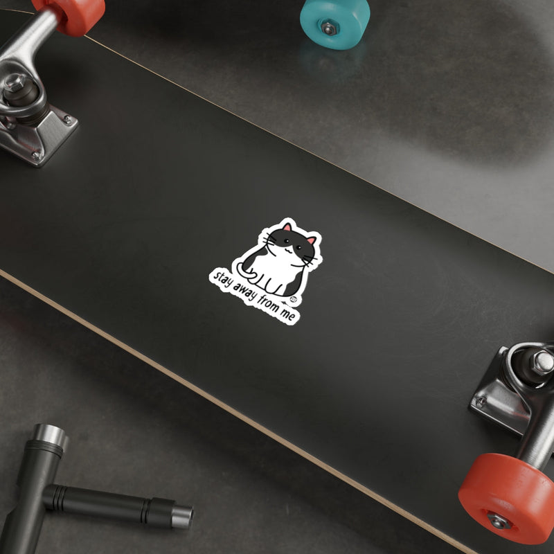 Load image into Gallery viewer, Stay Away From Me Cute Cat Sticker Skateboard Deck

