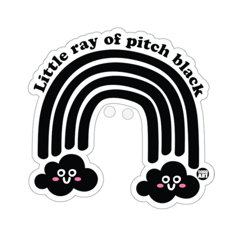 Load image into Gallery viewer, Little ray of pitch black rainbow with cute clouds 
