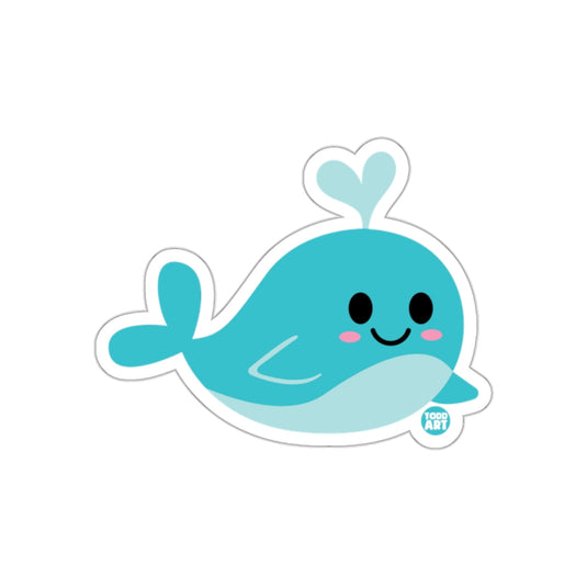 Cute Blue Whale Cartoon Graphic Sticker Decal Toy