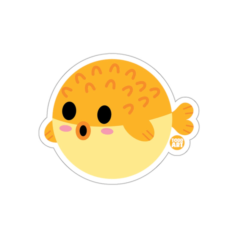 Load image into Gallery viewer, Cute Todd Art Puffy Fish Character Sticker for Sale
