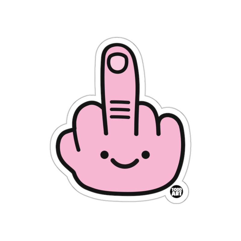 Load image into Gallery viewer, Cute Pink Middle Finger Sticker Funny Decal
