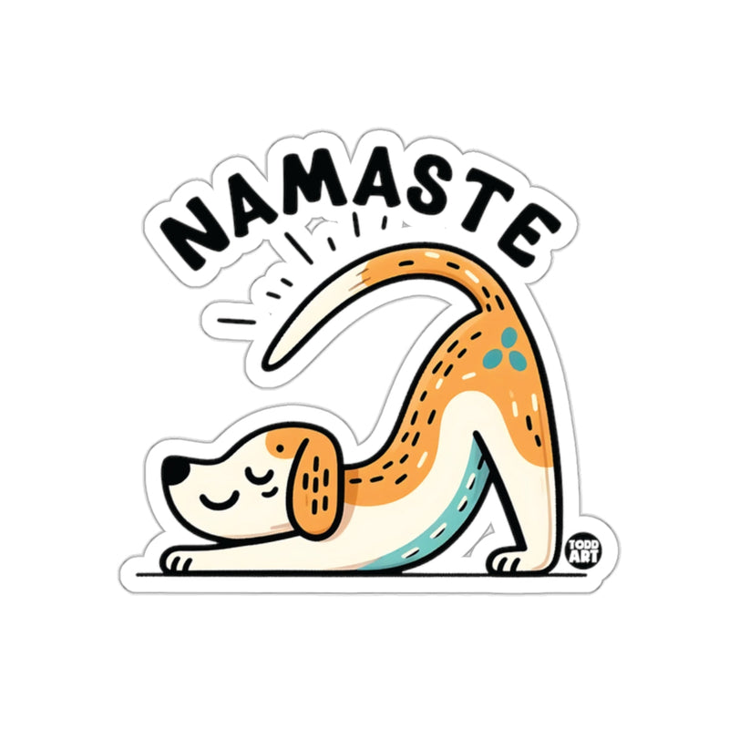 Load image into Gallery viewer, Namaste Yoga Dog Illustration Sticker for Your Collection
