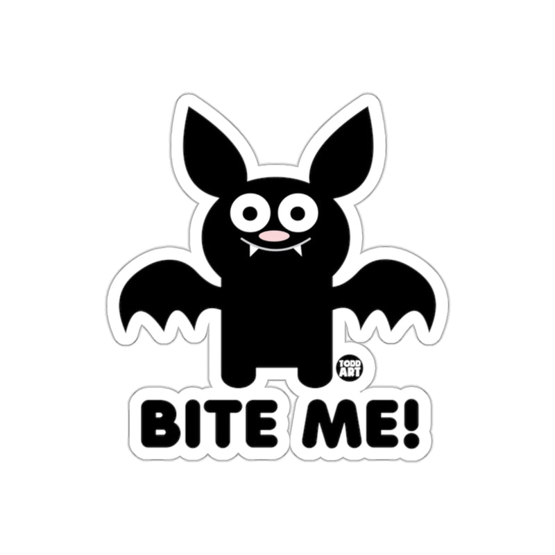Load image into Gallery viewer, Funny Bat Design with Bite Me Text Sticker
