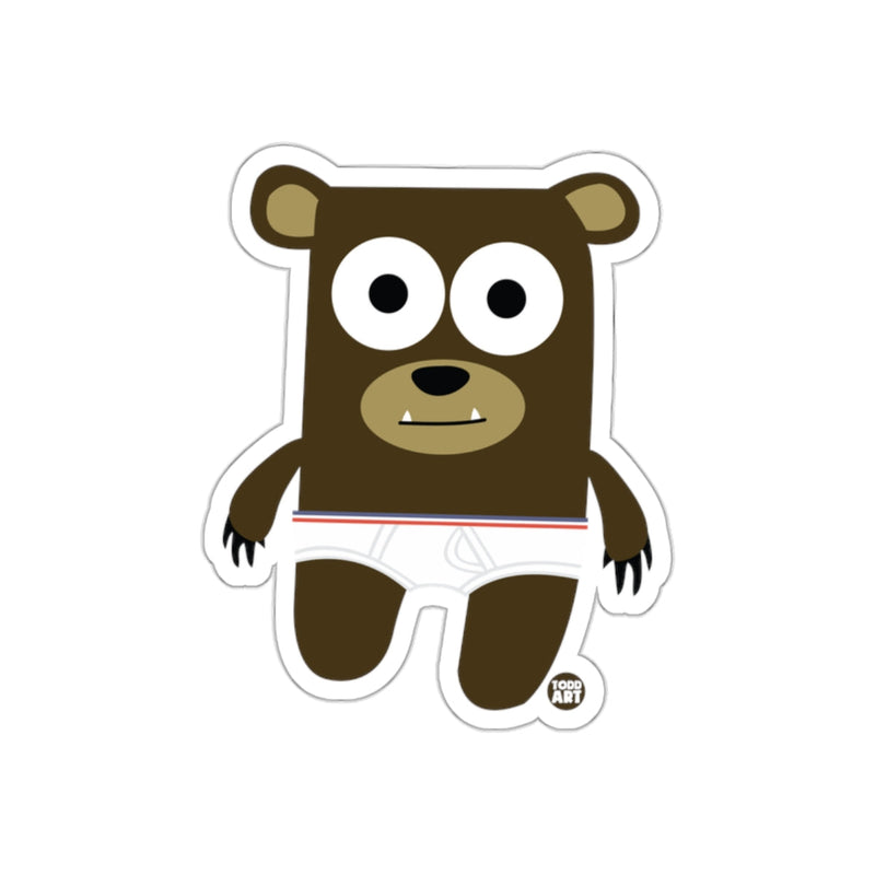 Load image into Gallery viewer, Funny Cartoon Bear in Underwear Sticker Product
