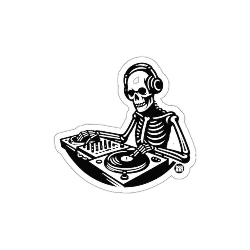 Load image into Gallery viewer, Skeleton DJ With Headphones at a Turntable sticker
