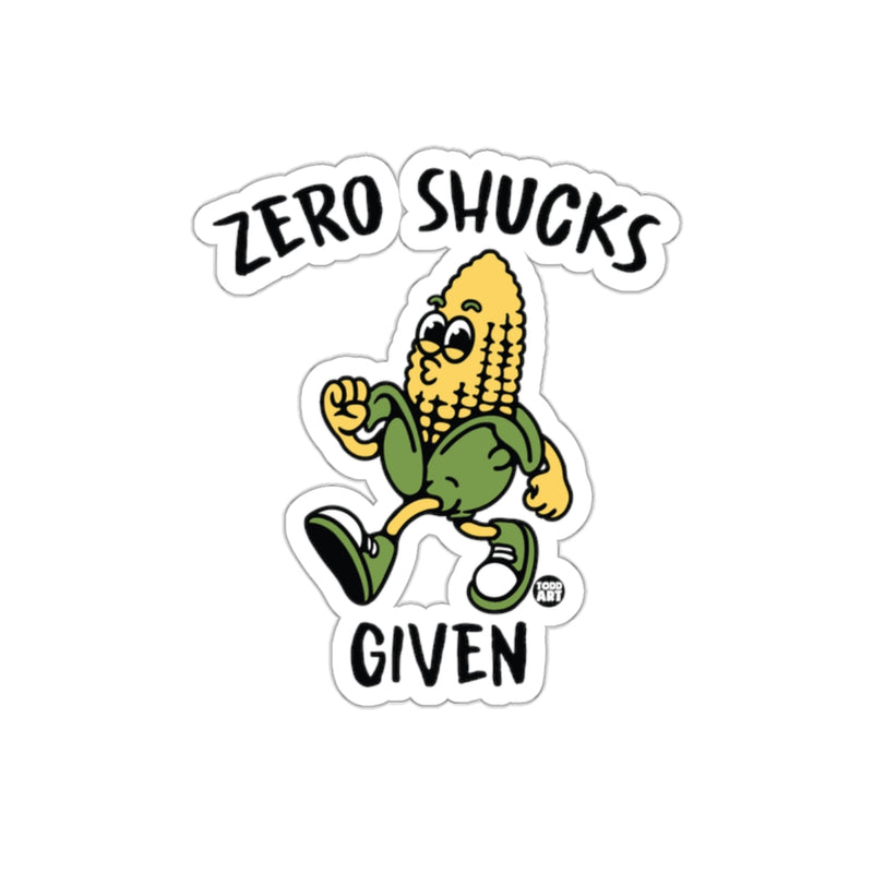 Load image into Gallery viewer, Zero Shucks Given Cartoon Corn Character Sticker
