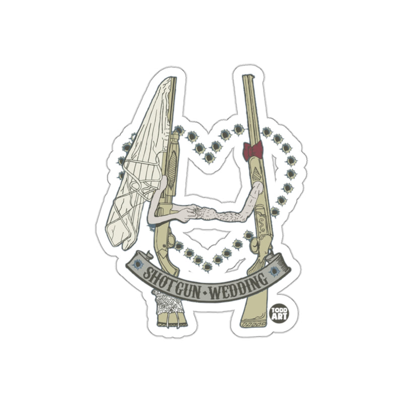 Load image into Gallery viewer, Shotgun Wedding Guns with Flowers Sticker Design
