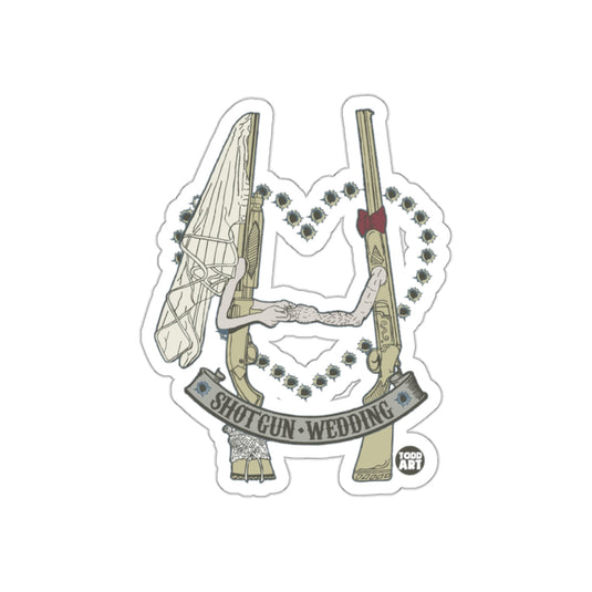 Shotgun Wedding Guns with Flowers Sticker Design