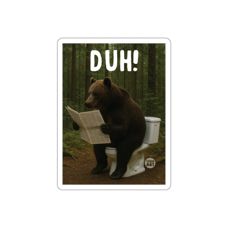 Load image into Gallery viewer, Funny Bear Reading Newspaper on Toilet Poster
