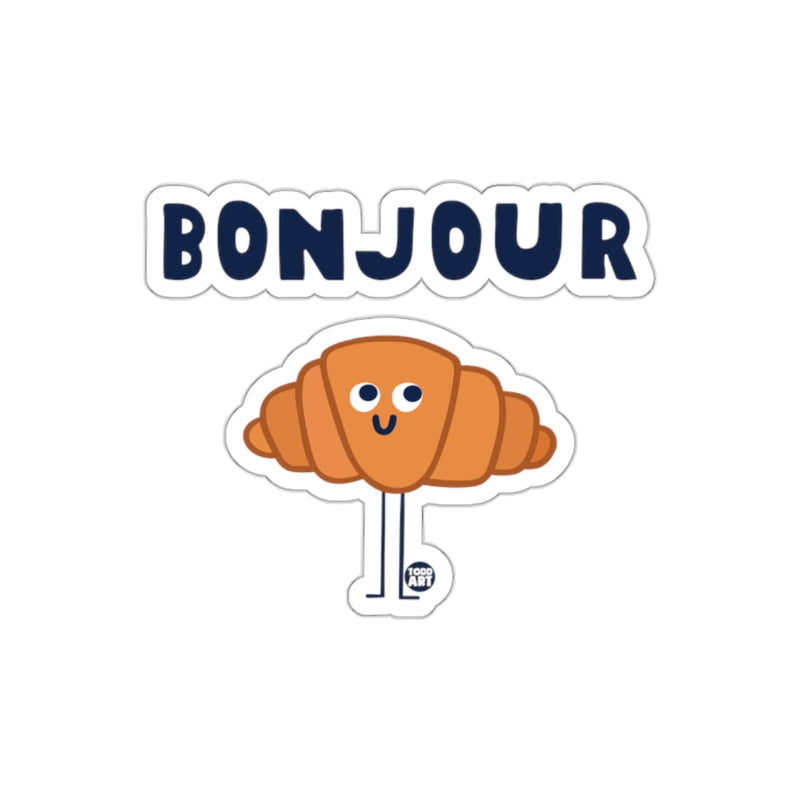 Load image into Gallery viewer, Bonjour Croissant Illustration Sticker for Bakery Lovers
