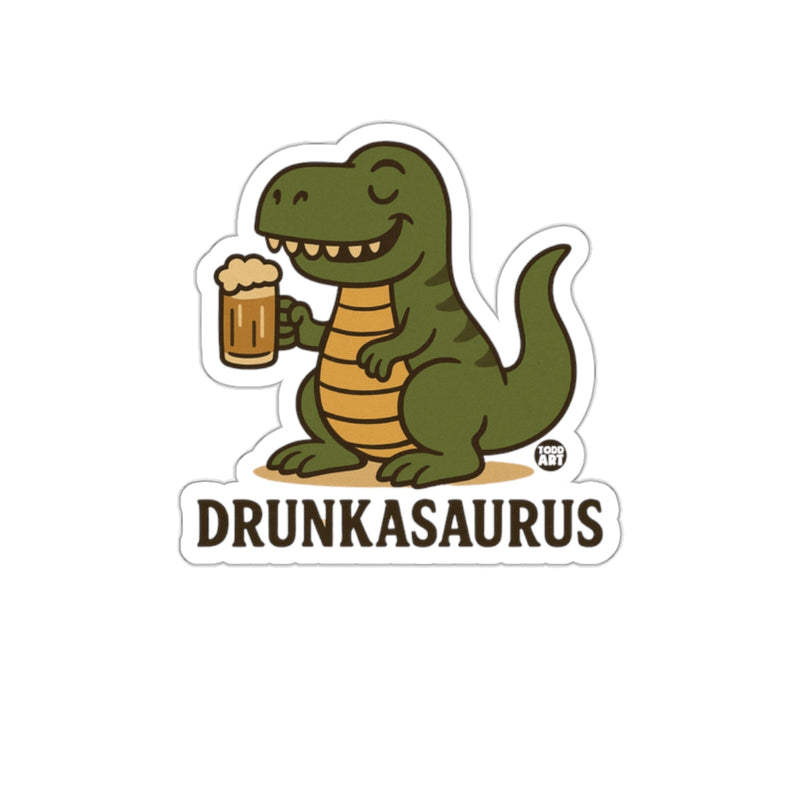 Load image into Gallery viewer, Funny Drunkasaurus Dinosaur Holding Beer Sticker
