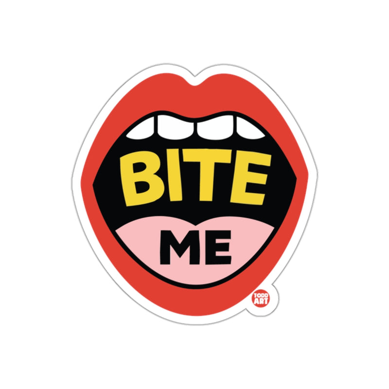 Load image into Gallery viewer, Bite Me Mouth Food Art Sticker Fun Decal
