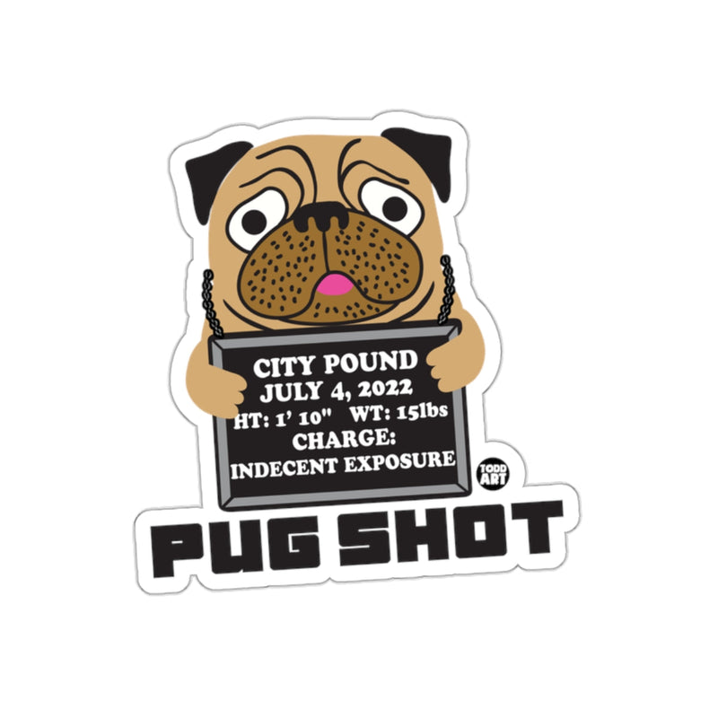 Load image into Gallery viewer, Pug Shot Funny Dog Mugshot Sticker for Laptops Notebooks
