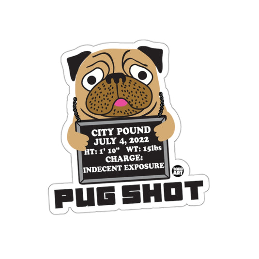 Pug Shot Funny Dog Mugshot Sticker for Laptops Notebooks