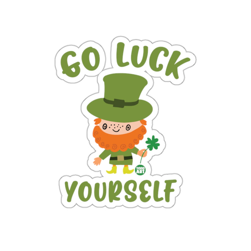 Load image into Gallery viewer, Go Luck Yourself Leprechaun Sticker for St. Patrick's Day
