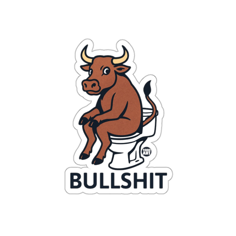 Load image into Gallery viewer, Bull on Toilet Humorous Sticker for Fun Decor
