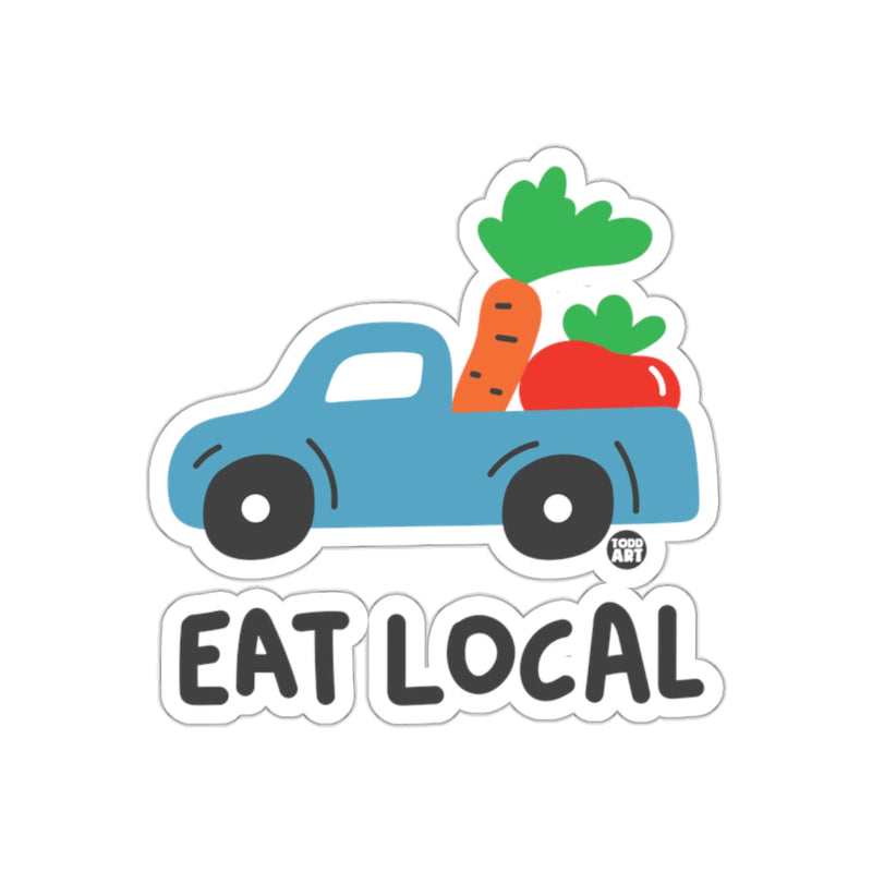 Load image into Gallery viewer, Eat Local Truck with Vegetables Sticker Decal

